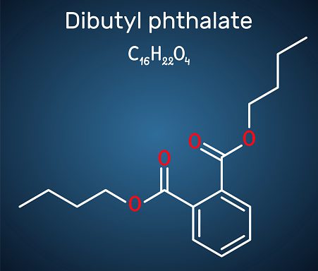Dibutyl phthalate, DBP molecule.