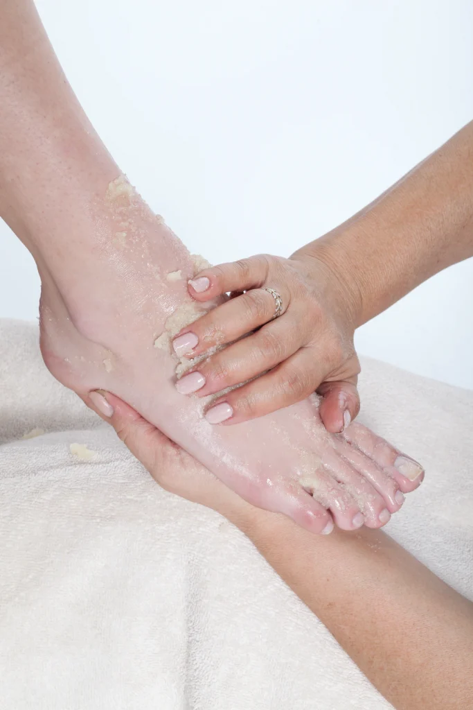 A waterless pedicure helps with sustainability at the salon