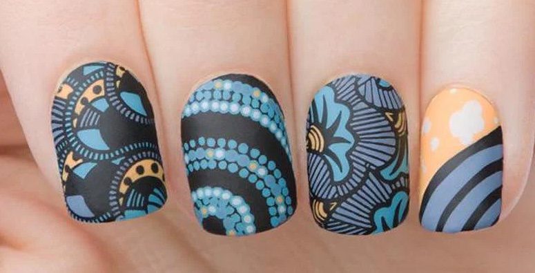 Multi-color stamping nail art