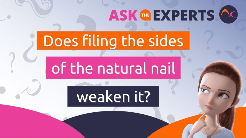 Filing the sides of the natural nail