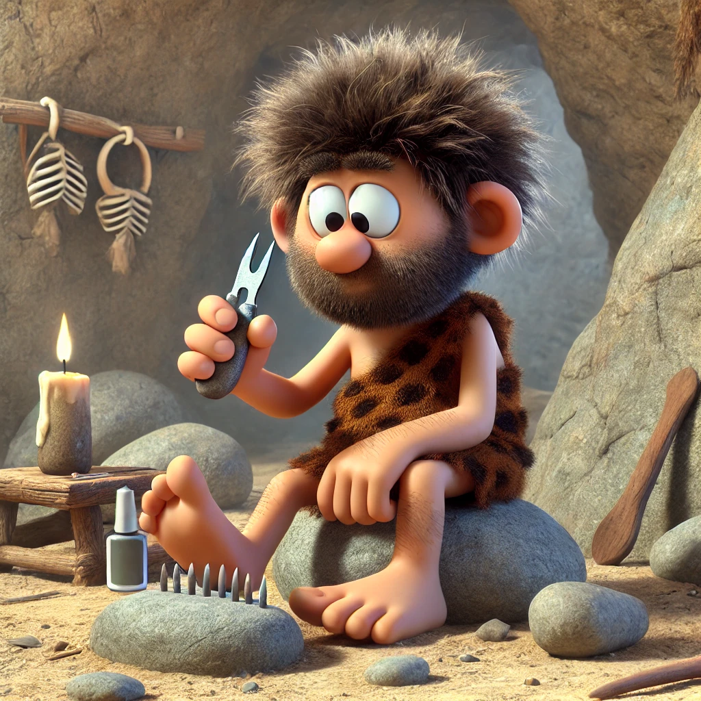 Cuidados com as unhas do homem das cavernas