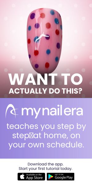 spring polka dot nail design tutorial with MyNailEra app coaching