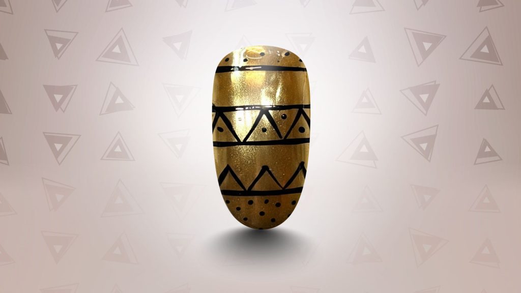 Golden egg easter nail design