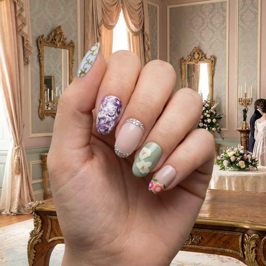 Bridgerton nail art deasigns and trends