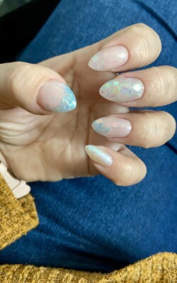 Glitter acrylic nails