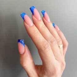 Blue French Gel Extensions Blue French Gel Extensions