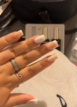 White simplistic Christmas  nails