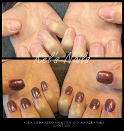 Nail Reconstruction with Tips, Builder Gel Overlay and Polish