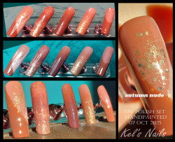 Nude Nail art with ombres and glitter